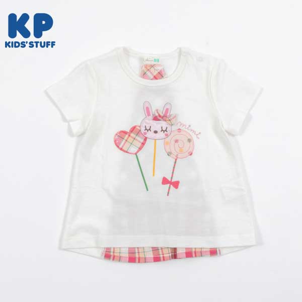 KP(ケーピー)mimiちゃんキャンディー後ろ切り替え半袖Tシャツ(80