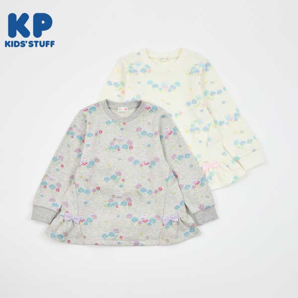 《SALE》KP(ケーピー)【日本製】フェアリーmimiちゃん総柄Aライントレーナー(100～110)