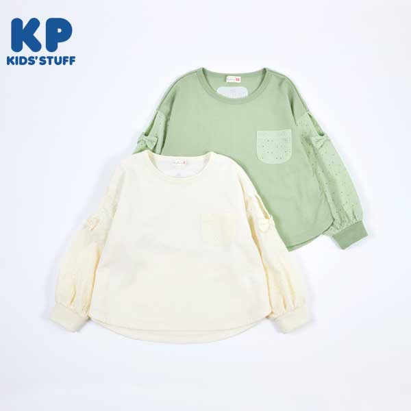 SALE》KP(ケーピー)袖レースの長袖Tシャツ(140～160) – KP(ケーピー