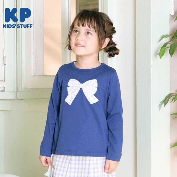 KP(ケーピー)【日本製】リボンアップリケの長袖Tシャツ(100～130) – KP