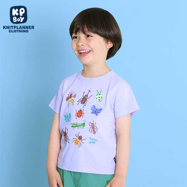 KPBOY(ケーピーボーイ)カラフル昆虫モチーフの半袖Tシャツ(100～130)