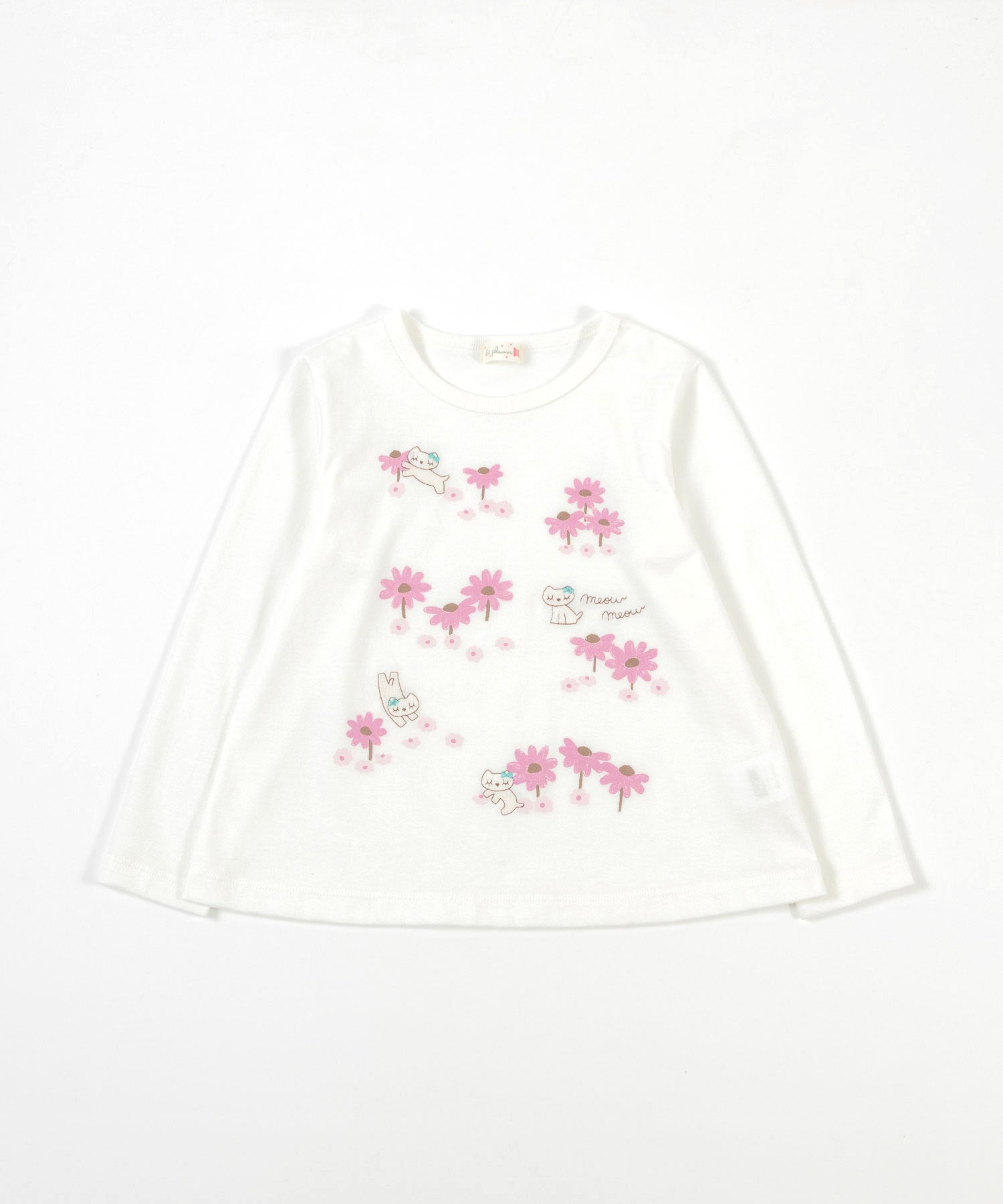 KP(ケーピー)【日本製】cocoちゃん刺繍とお花の長袖Tシャツ(100～120cm