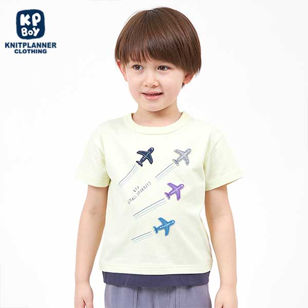 KPBOY(ケーピーボーイ)飛行機モチーフの半袖Tシャツ(100～130)